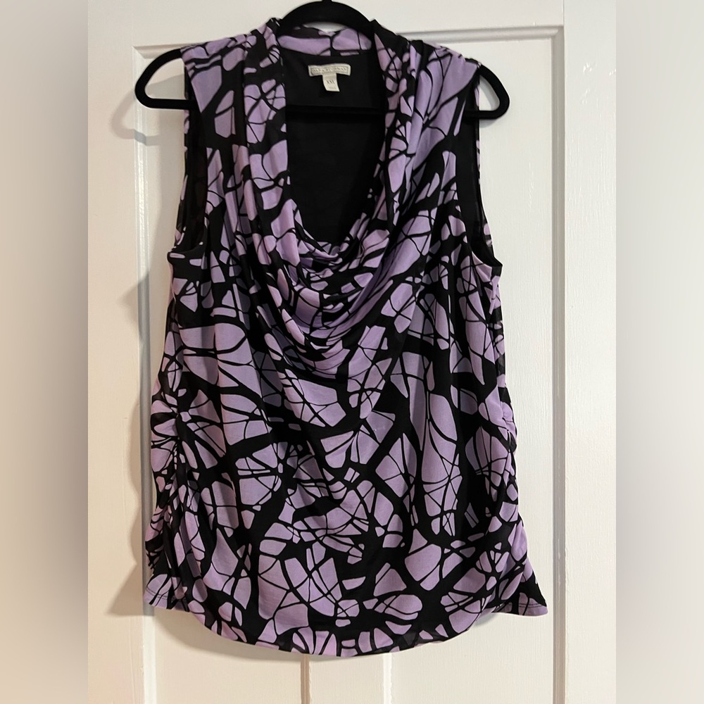 Dana Buchman Black and Purple Blouse